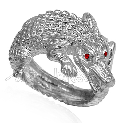 14k Gold Crocodile Ruby Ring Men's Ring
