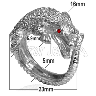 14k Gold Crocodile Ruby Ring Men's Ring