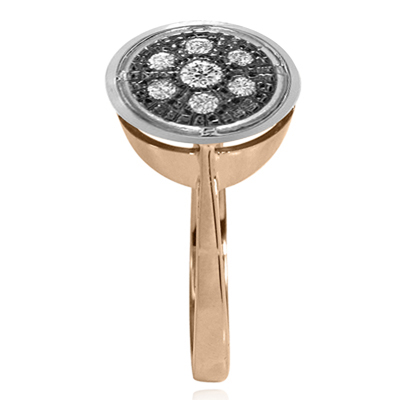 Russian Style Diamond Tarelka Ring 585 Tarelka