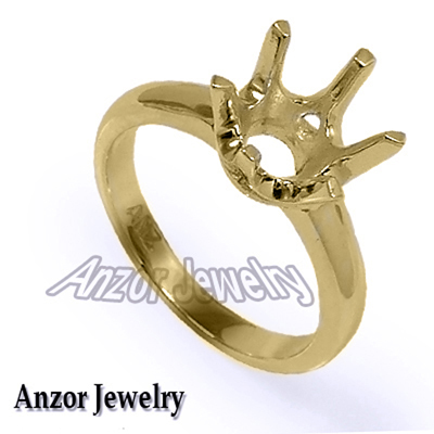 10k Yellow Gold Six-Prong Ring Mounting