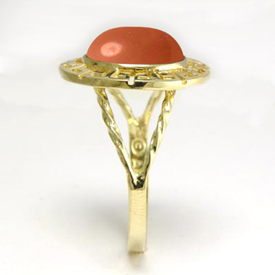 10k Gold Greek Coral Ring