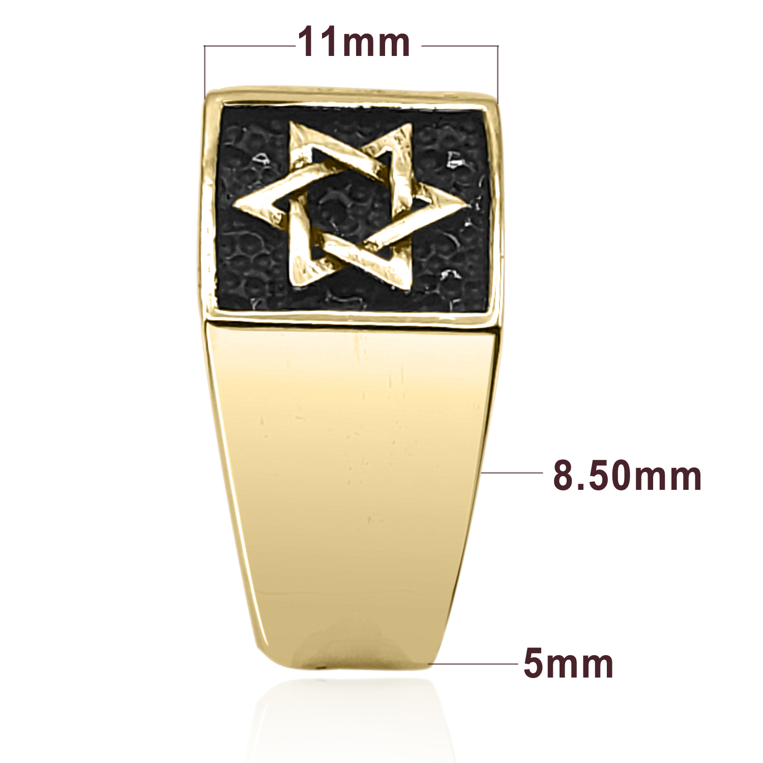 Star of David Men's Ring in 14k Gold
