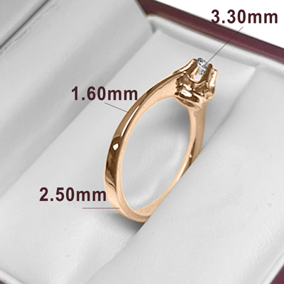 Russian style 14k Rose Gold Diamond Ring F VS1