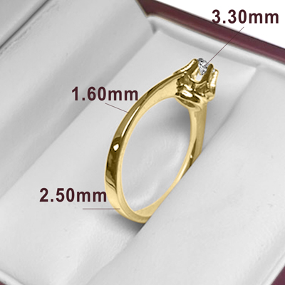 Russian style 14k Gold Diamond Ring