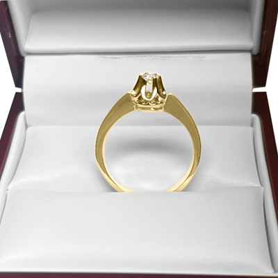 Russian style 14k Gold Diamond Ring