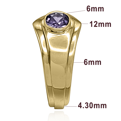 Men's Created Alexandrite Ring in 14K Gold