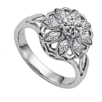 10k White Gold Lab Grown Diamond Ring