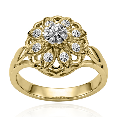 10k Yellow Gold Lab Grown Diamond Ring