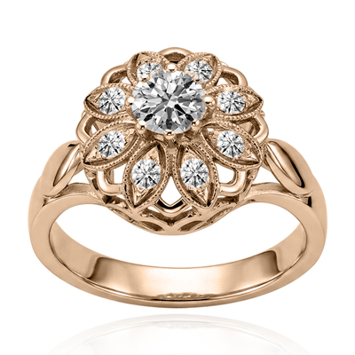 10k Rose Gold Lab Grown Diamond Ring
