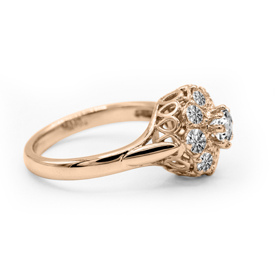 10k Rose Gold Lab Grown Diamond Ring