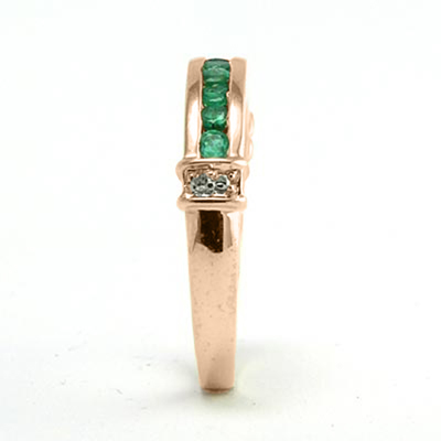 10k Gold Emerald Diamond Wedding Ring