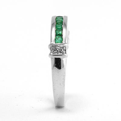 10k Gold Emerald and Diamond Wedding Ring