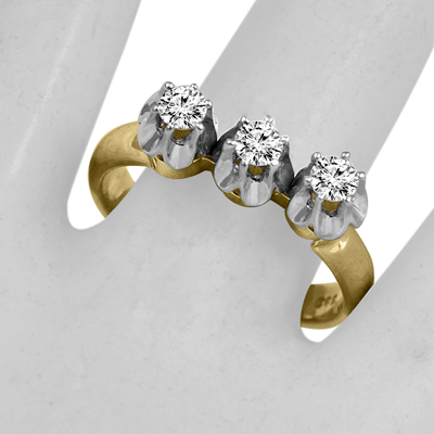 10k Gold Lab Grown Diamond Russian Style Ring