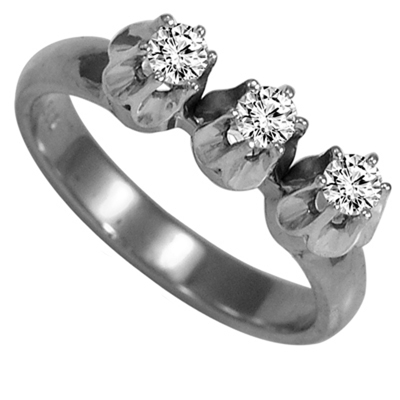 10k Gold Lab Grown Diamond Russian Style Ring