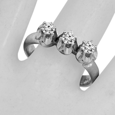 10k Gold Lab Grown Diamond Russian Style Ring