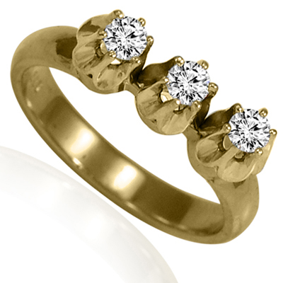 10k Gold Lab Grown Diamond Russian Style Ring