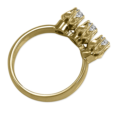 10k Gold Lab Grown Diamond Russian Style Ring