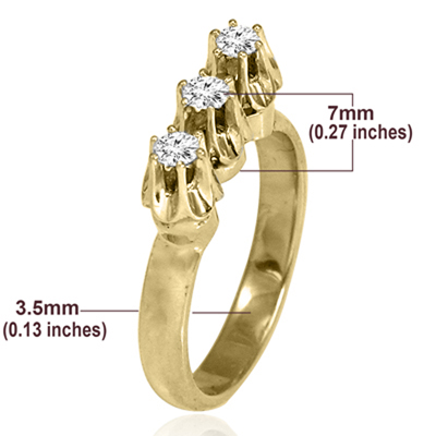 10k Gold Lab Grown Diamond Russian Style Ring