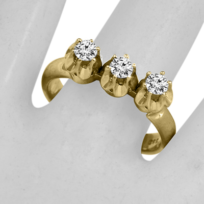 10k Gold Lab Grown Diamond Russian Style Ring
