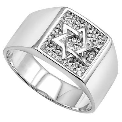 Star of David Men's Ring in 14k Gold