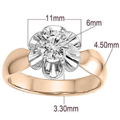 14K Gold Lab Grown Diamond Russian Style Ring