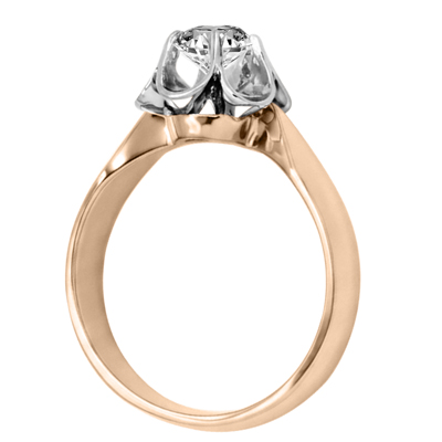 14K Gold Lab Grown Diamond Russian Style Ring