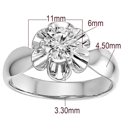 14K Gold Lab Grown Diamond Russian Style Ring .75