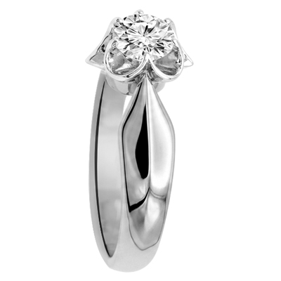 14K Gold Lab Grown Diamond Russian Style Ring .75