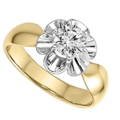 14K Gold Lab Grown Diamond Russian Style Ring