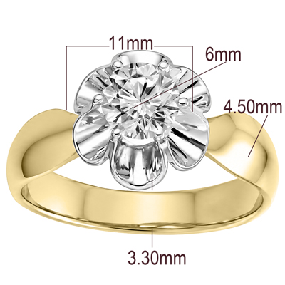 14K Gold Lab Grown Diamond Russian Style Ring