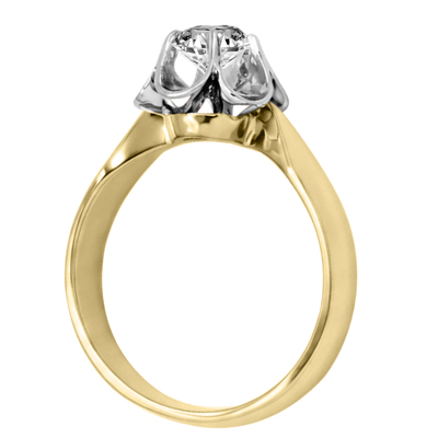 14K Gold Lab Grown Diamond Russian Style Ring
