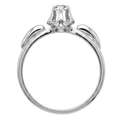 Russian Style 14k White Gold Diamond Ring