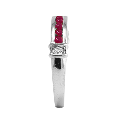 14k Gold Lab Created Ruby Diamond Ring