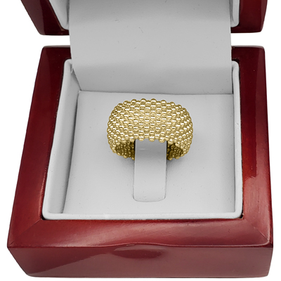 14K Yellow Gold Wonderful Solid Mesh Ring