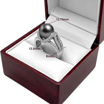 14k Gold Genuine Pearl Diamond Ring