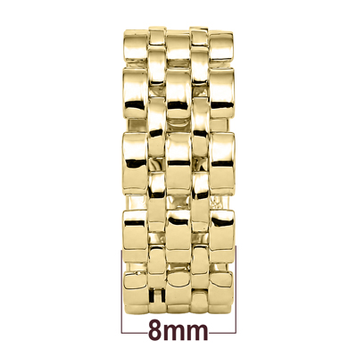 14k Gold Panther Link Band Men Ring