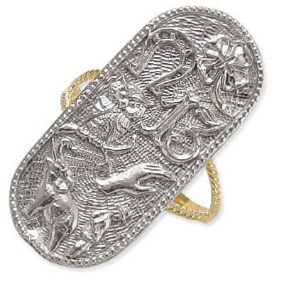 14k Gold 7 Talisman Good Luck Ring