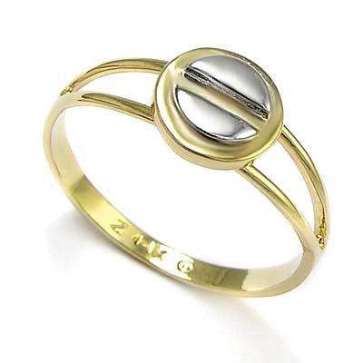 14k Gold Screw Design Ring 8mm