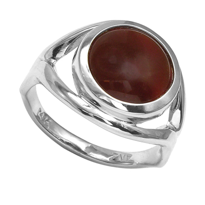 Genuine Carnelian Ring 14k Solid Gold