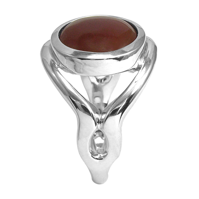 Genuine Carnelian Ring 14k Solid Gold
