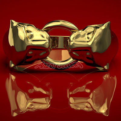 Men's 14k Solid Gold Cat Head Ring