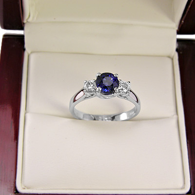 14k Gold Sapphire Diamond Ring