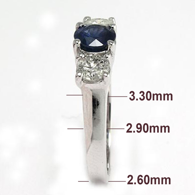 Sapphire Diamond Three Stone Ring 14k Gold
