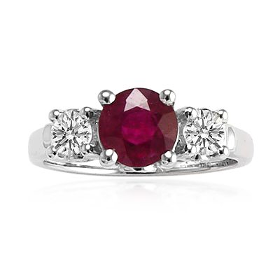 Burma Ruby Genuine Diamond Ring 14k Gold