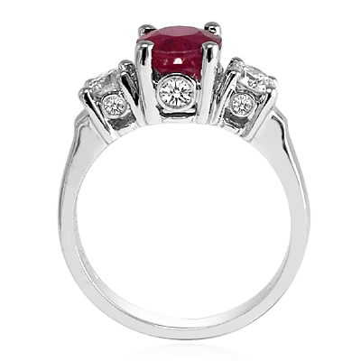 Burma Ruby Genuine Diamond Ring 14k Gold