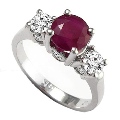 14k Gold Ruby Diamond Ring