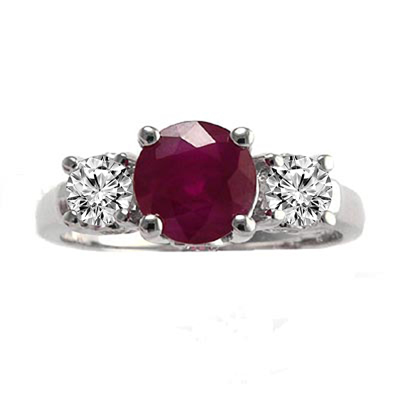 14k Gold Ruby Diamond Ring