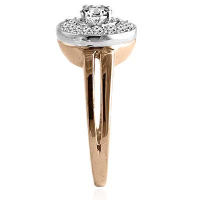 14k Rose Gold Diamond Ring Russian Jewelry