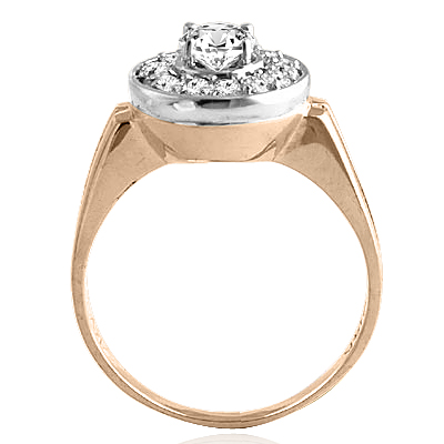 14k Rose Gold Diamond Ring Russian Jewelry