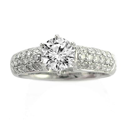 18K White Gold Diamond Engagement Ring